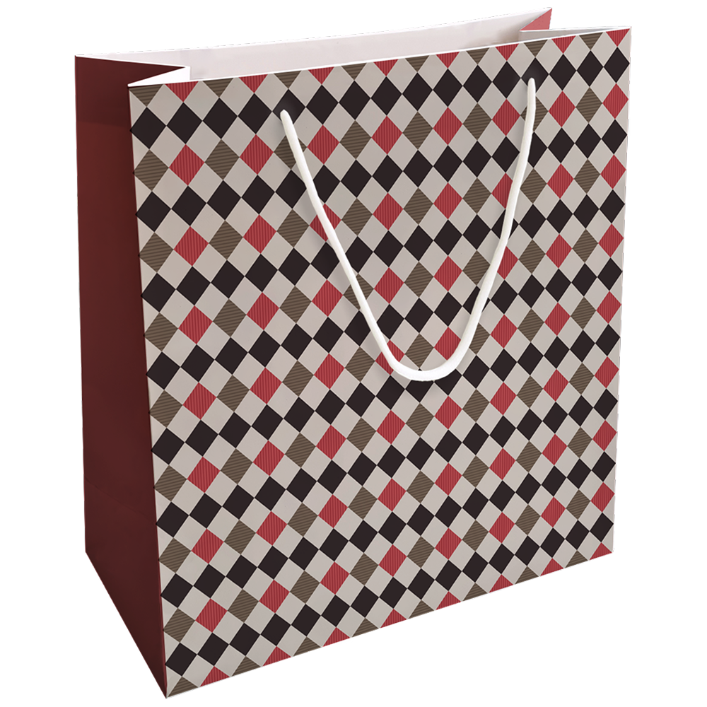 Пакет бумажный подарочный "Cage", 32х32х12 см, красный