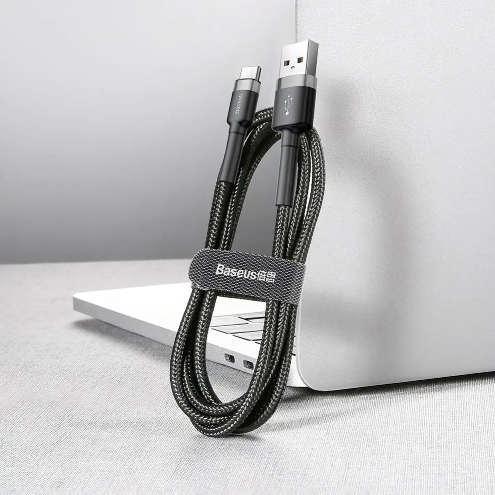 Кабель Baseus CATKLF-CG1, USB to Type-C, 2 м, Gray+Black - 3