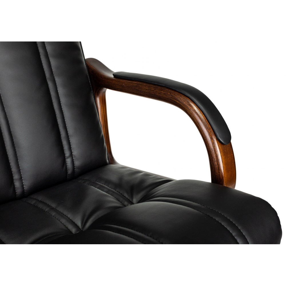 Кресло для руководителя Бюрократ T-9932WALNUT, экокожа, черный, металл, дерево - 9