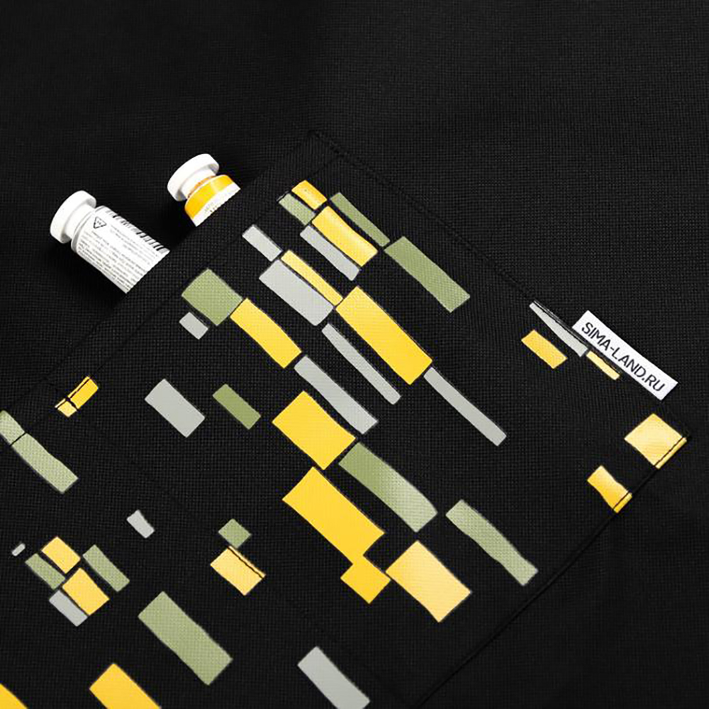 Фартук художника "Климт", прорезиненный, черный - 4