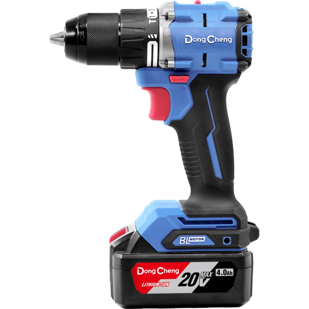 Аккумуляторная дрель-шуруповерт DongCheng DCJZ2060i (TYPE EM), 20 В, 60 Нм, 2 АКБ, 4 Ач, З/У 2 А