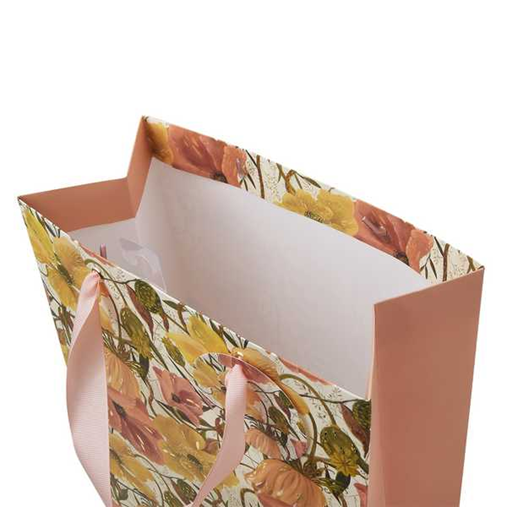 Пакет бумажный подарочный "Flora. Цветочная страсть", 26x32,4x13 см, розовый