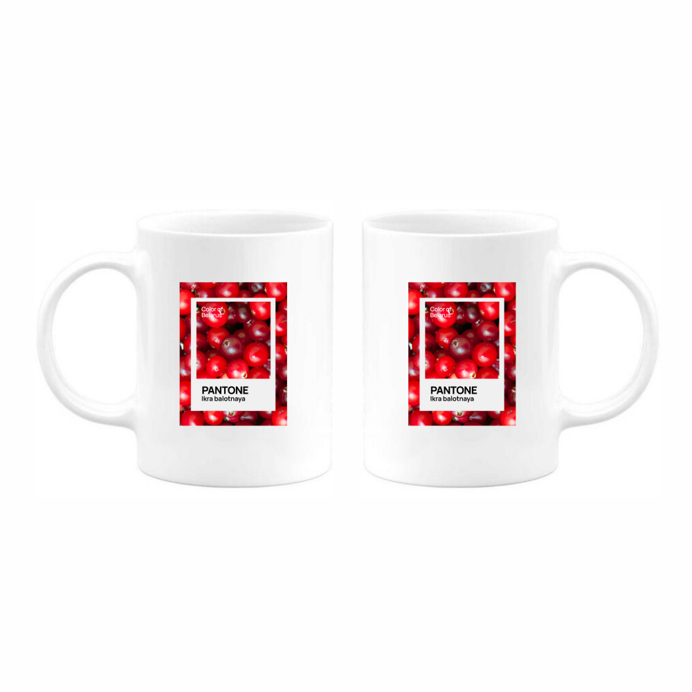 Кружка керамическая "Color of Belarus. Pantone Ikra balotnaya", 330 мл, белый