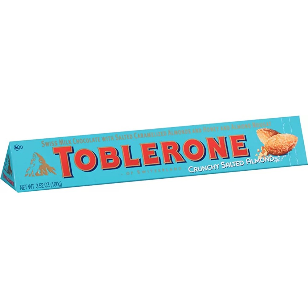 Шоколад молочный "Toblerone", 100 г, с соленым карамелизированным миндалем и миндальной нугой
