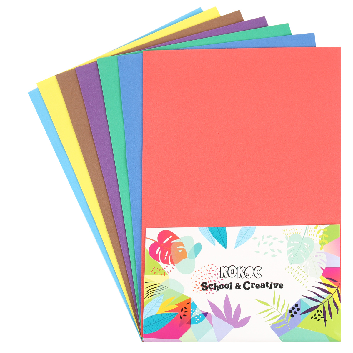 Фоамиран набор 21x30 см, 1 мм, 7 цветов, 7 листов, ассорти