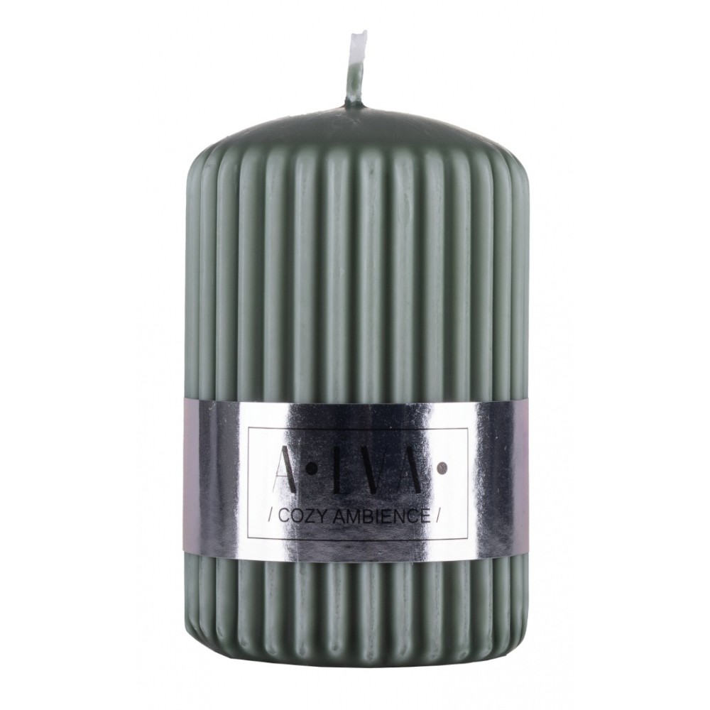 Свеча декоративная "Цилиндр Donau Home Alva", 60х60х90 мм, зеленый