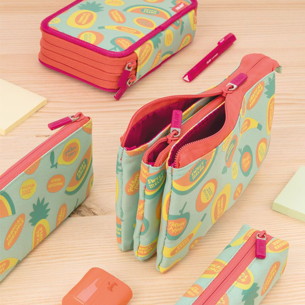 Пенал "Frutikis" с наполнением, 2 отделения, разноцветный - 3