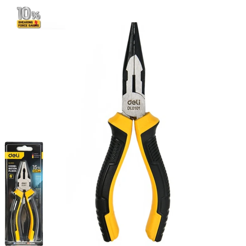 Длинногубцы Deli YS EDL0101, 160 мм, 2-х компонентные рукоятки - 2