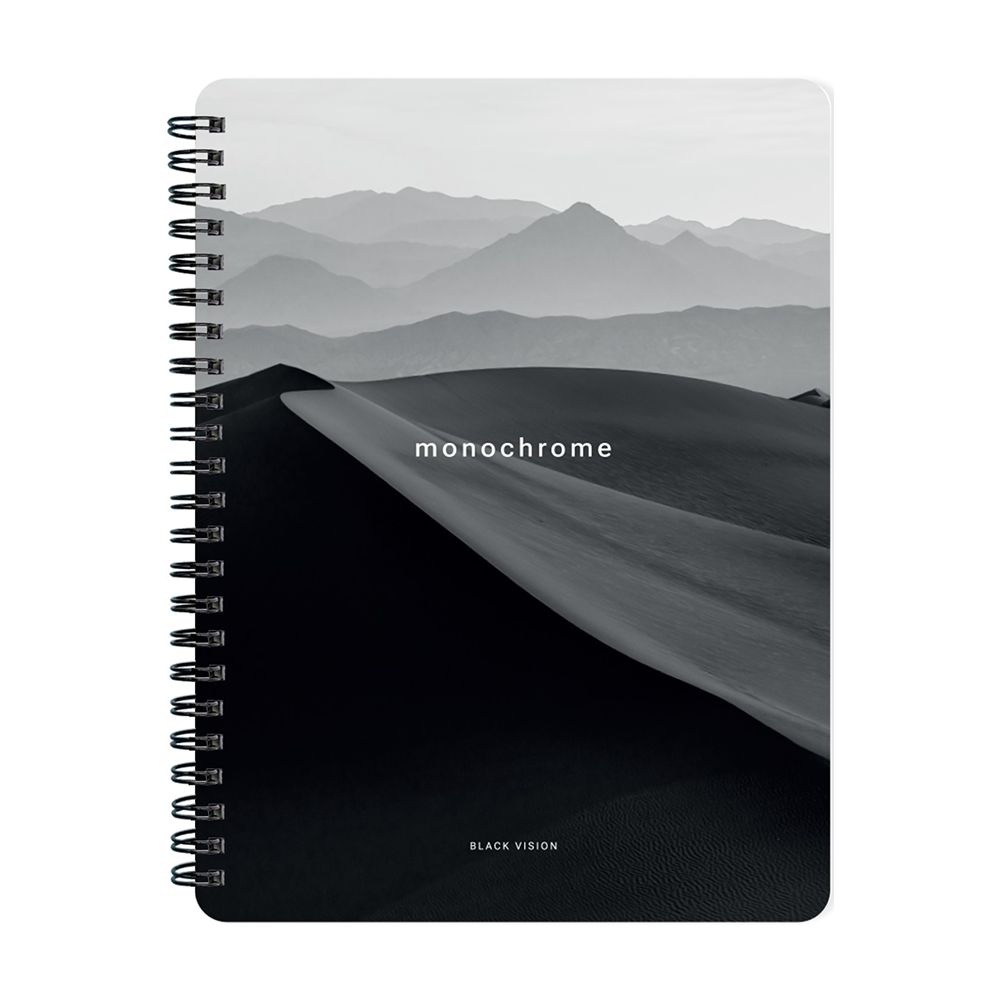 Тетрадь "Dune горизонт", A5, 96 листов, клетка, спираль сбоку, черный