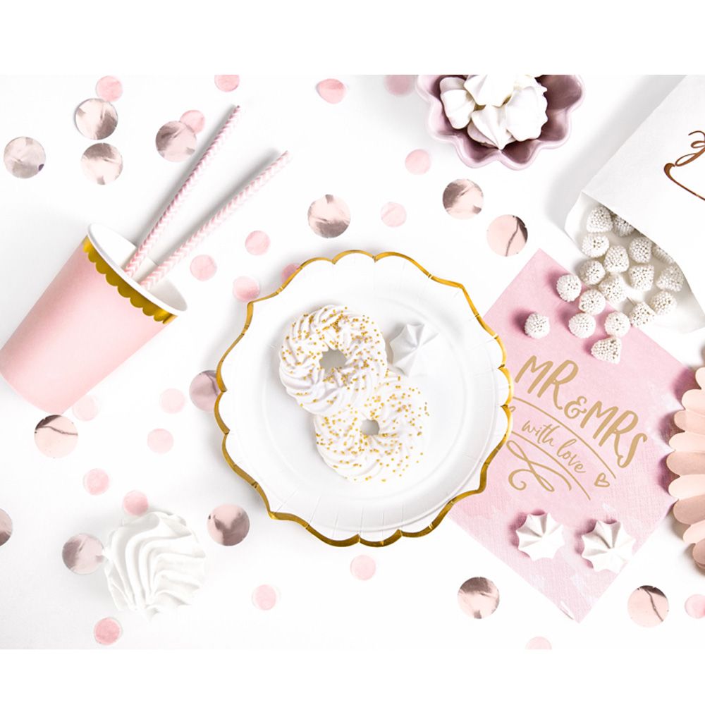 Тарелка бумажная с золотыми краями, 18.5 см, 6 шт - 4