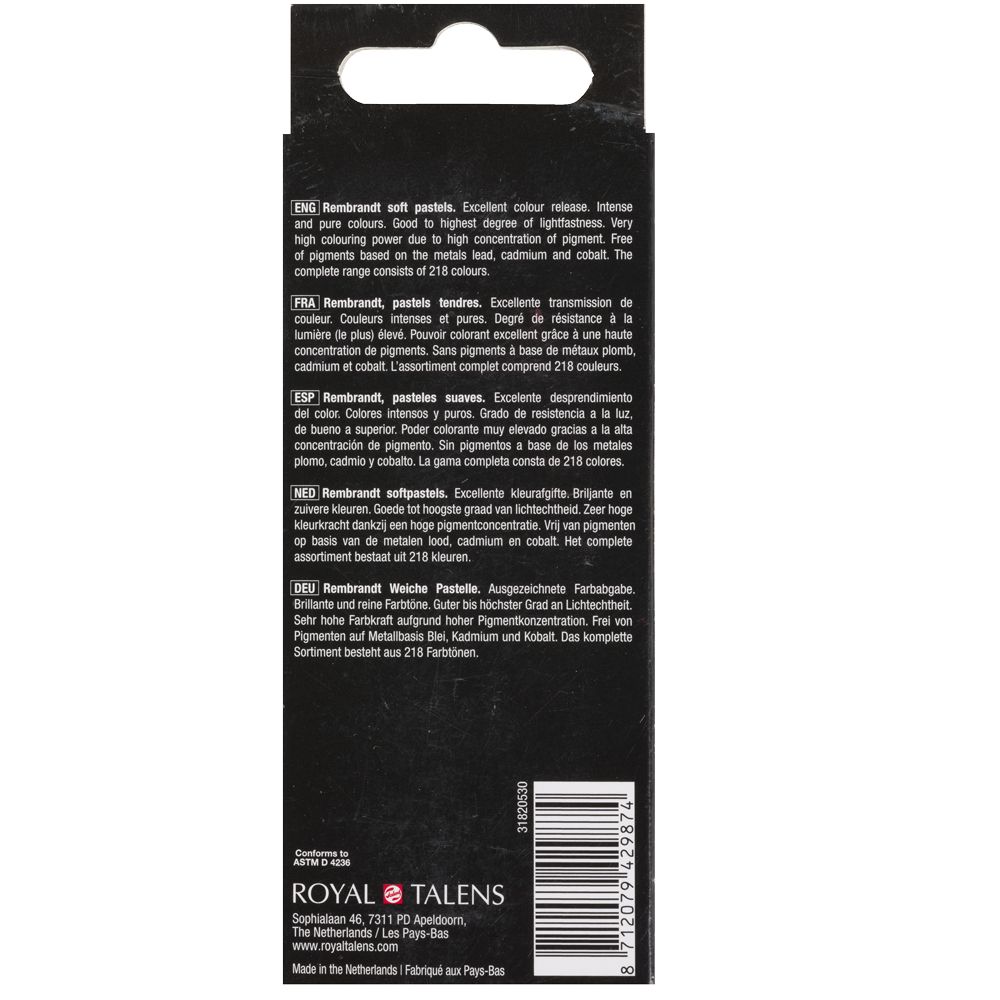 Набор мягкой пастели "Rembrandt Half Pastel", 5 цветов, насыщенные серые - 4