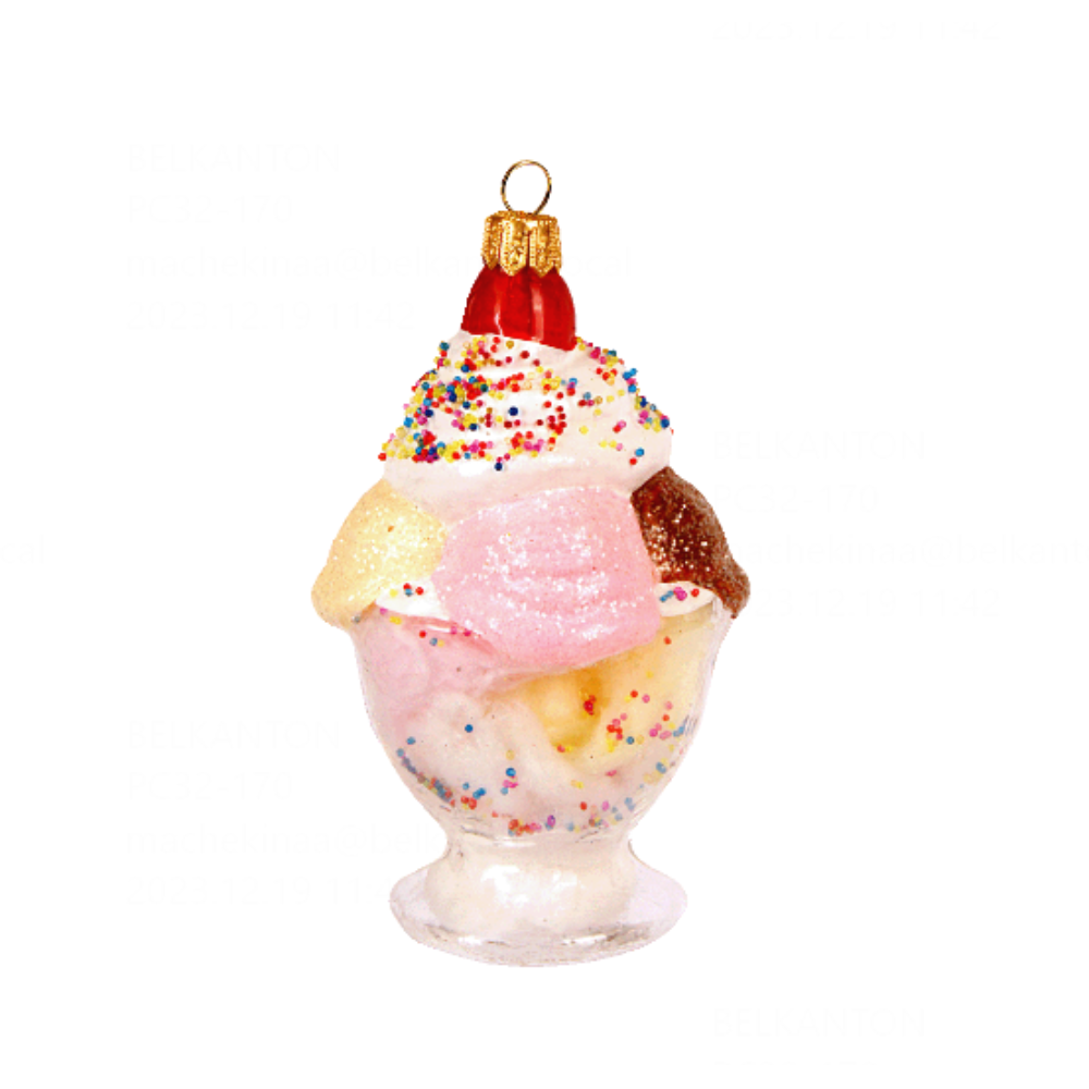 Украшение елочное "Ice Cream Bowl", 10 см, стекло, разноцветный