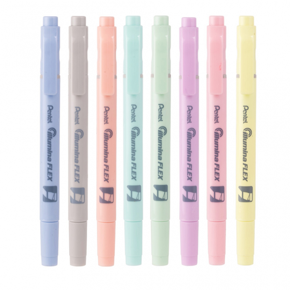 Маркер текстовый двусторонний «Pentel Illumina flex», пастельный, желтый - 6