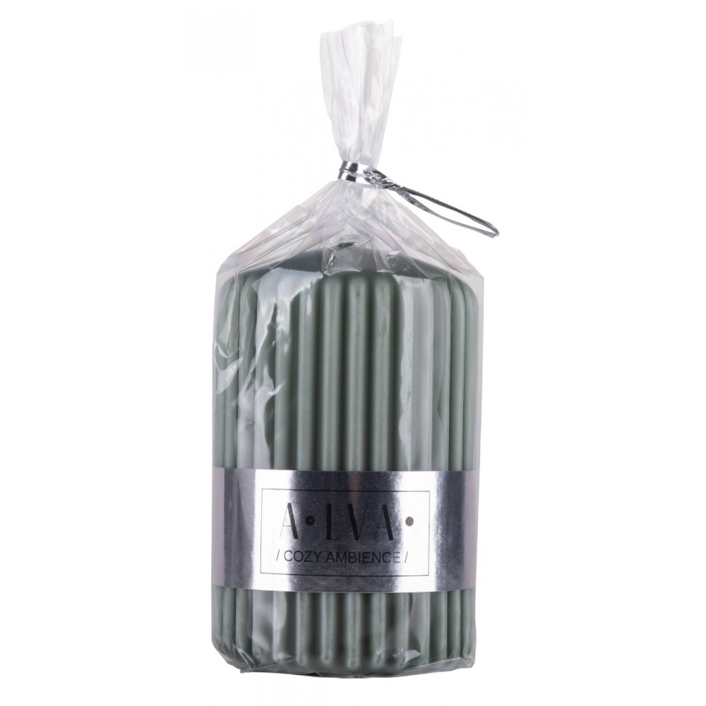 Свеча декоративная "Цилиндр Donau Home Alva", 60х60х90 мм, зеленый