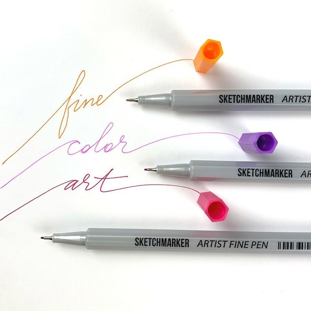 Ручка капиллярная "Sketchmarker", 0.4 мм, розовое вино - 4