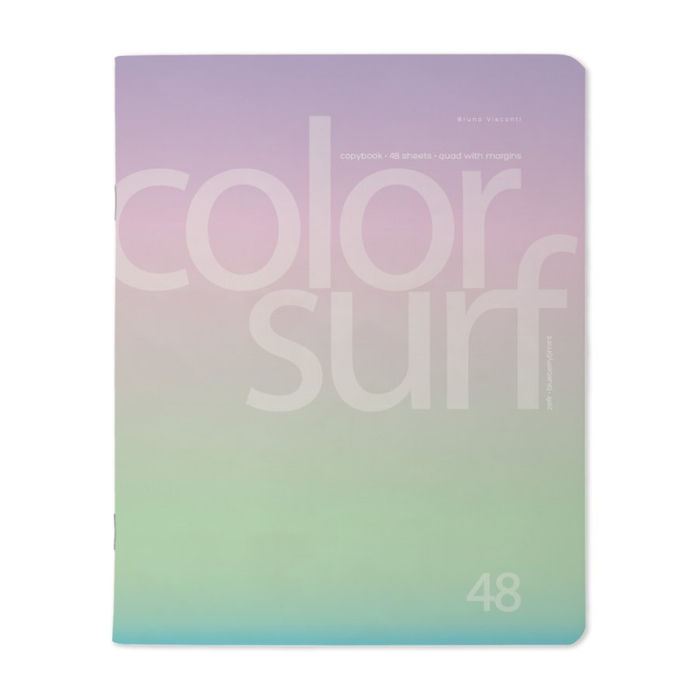 Тетрадь "Color surf", A5, 48 листов, клетка, скоба сбоку, ассорти - 6
