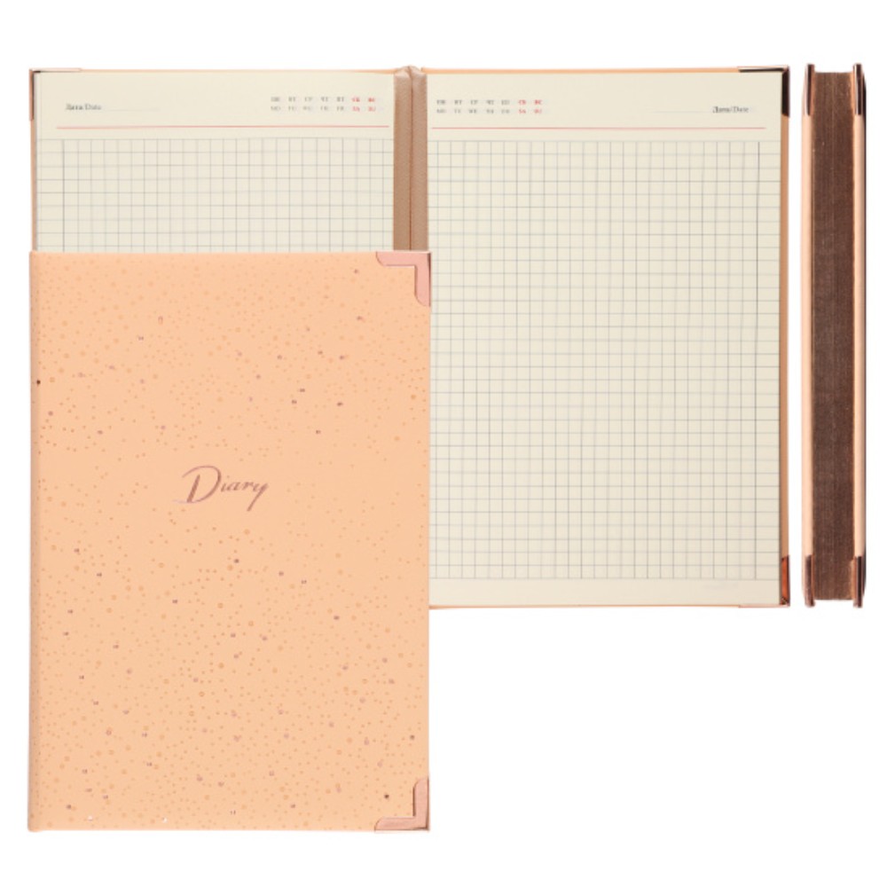 Ежедневник недатированный "FIORENZO Shine", A5, 168 листов, в клетку, бежевый, срез бронза