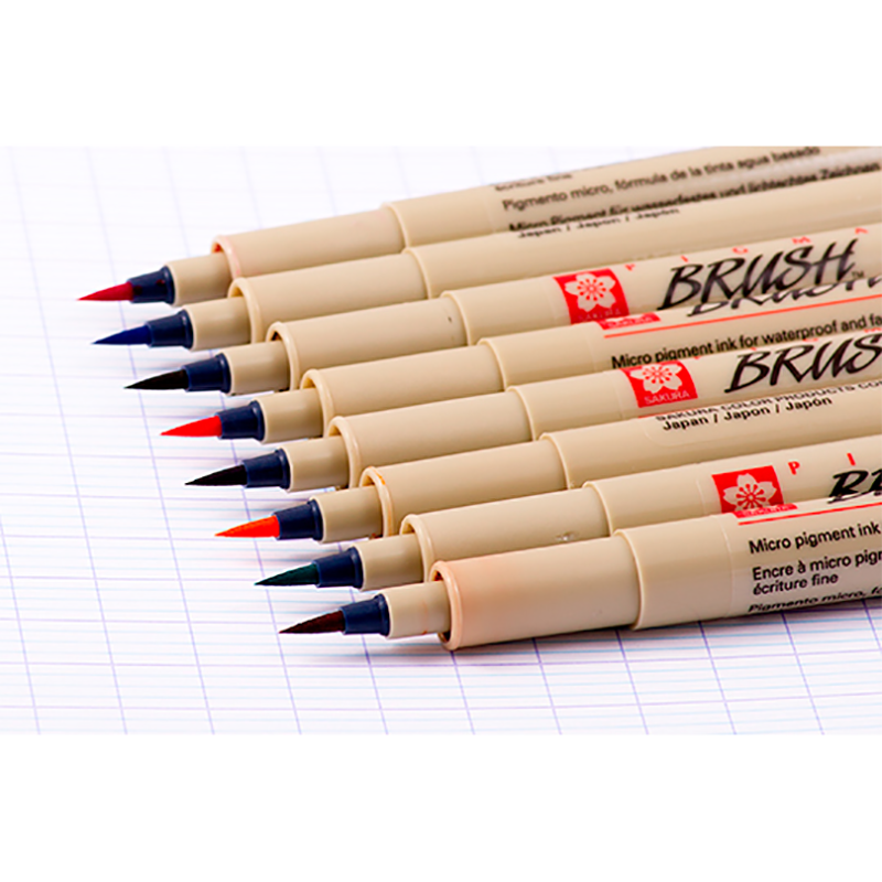 Ручка капиллярная "Pigma Brush", 0,25 мм, красный - 4