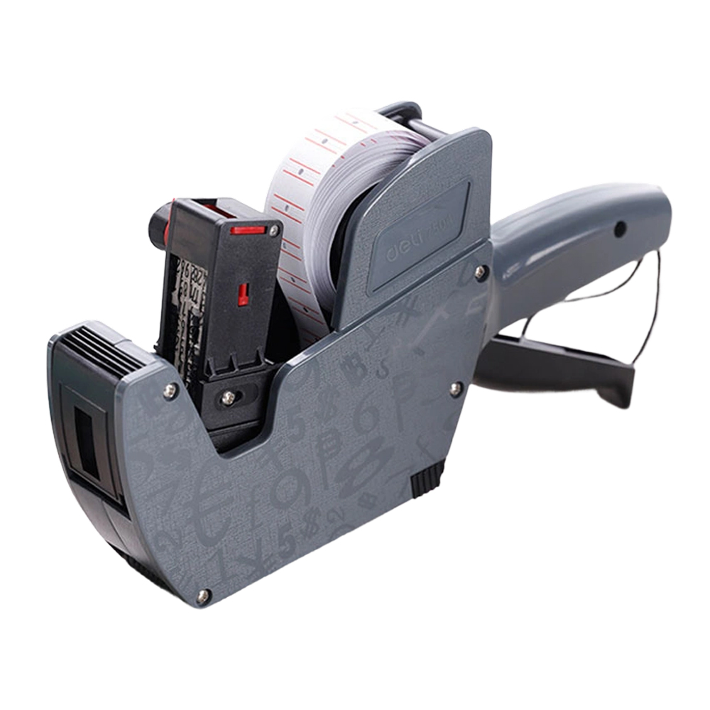 Этикет-пистолет однострочный "Deli", 21.5x12 мм, серый