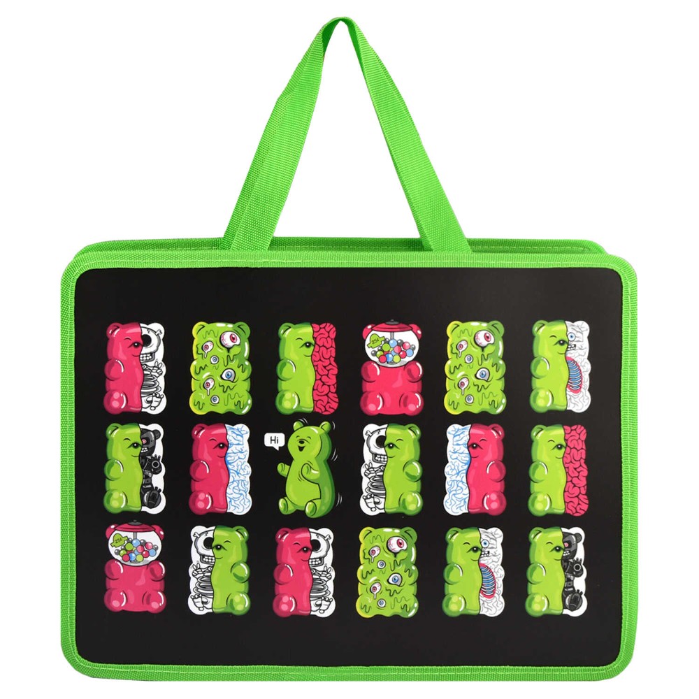 Папка для тетрадей с ручками "Желейные мишки", А4, пластик, зеленый, черный - 3