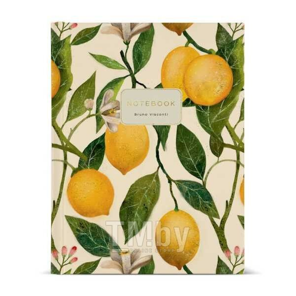 Тетрадь "Flora. Lemons", A5, 80 листов, клетка, желтый