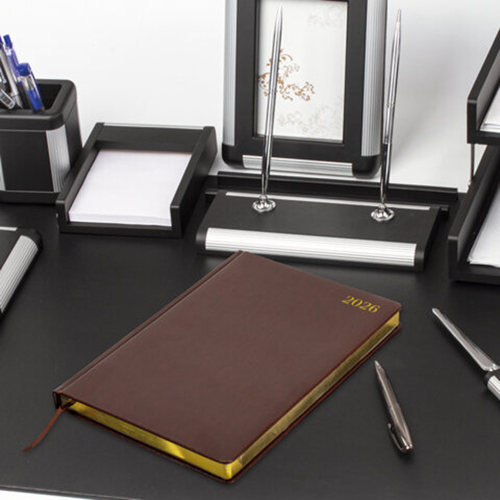 Ежедневник датированный "Iguana" на 2026 год, А4, 336 страниц, коричневый, срез золотой - 5