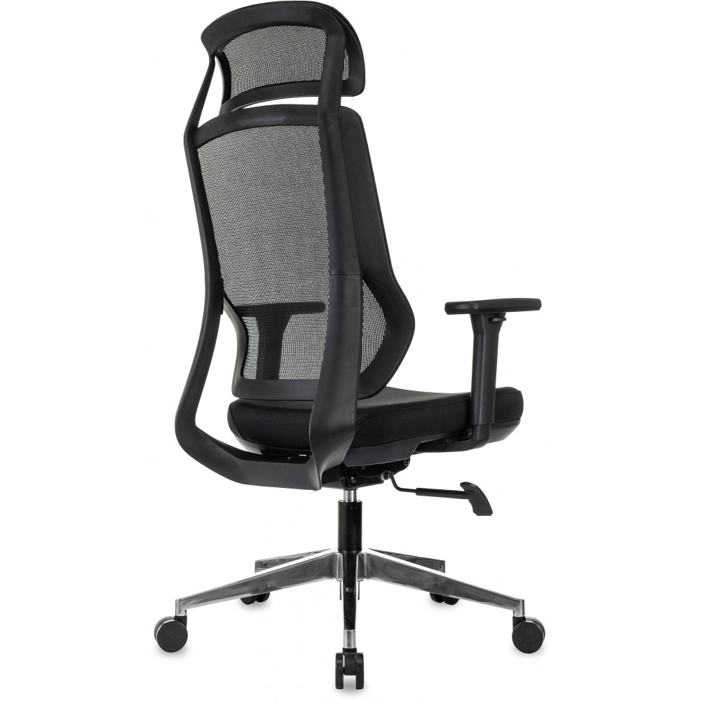 Кресло для руководителя Бюрократ MC-412N-H сетка, ткань, черный, крестов. хром, с подголов. - 4