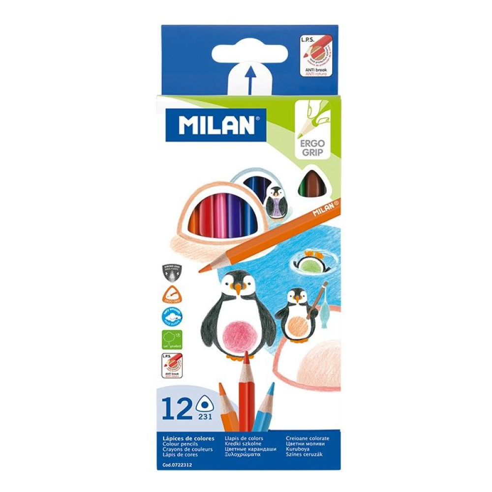 Цветные карандаши "Milan 231", 12 цветов