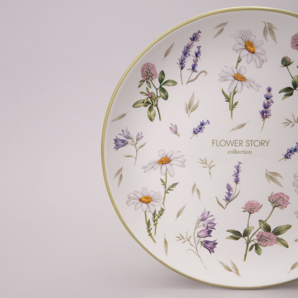 Тарелка керамическая "Flower story", 26 см, белый