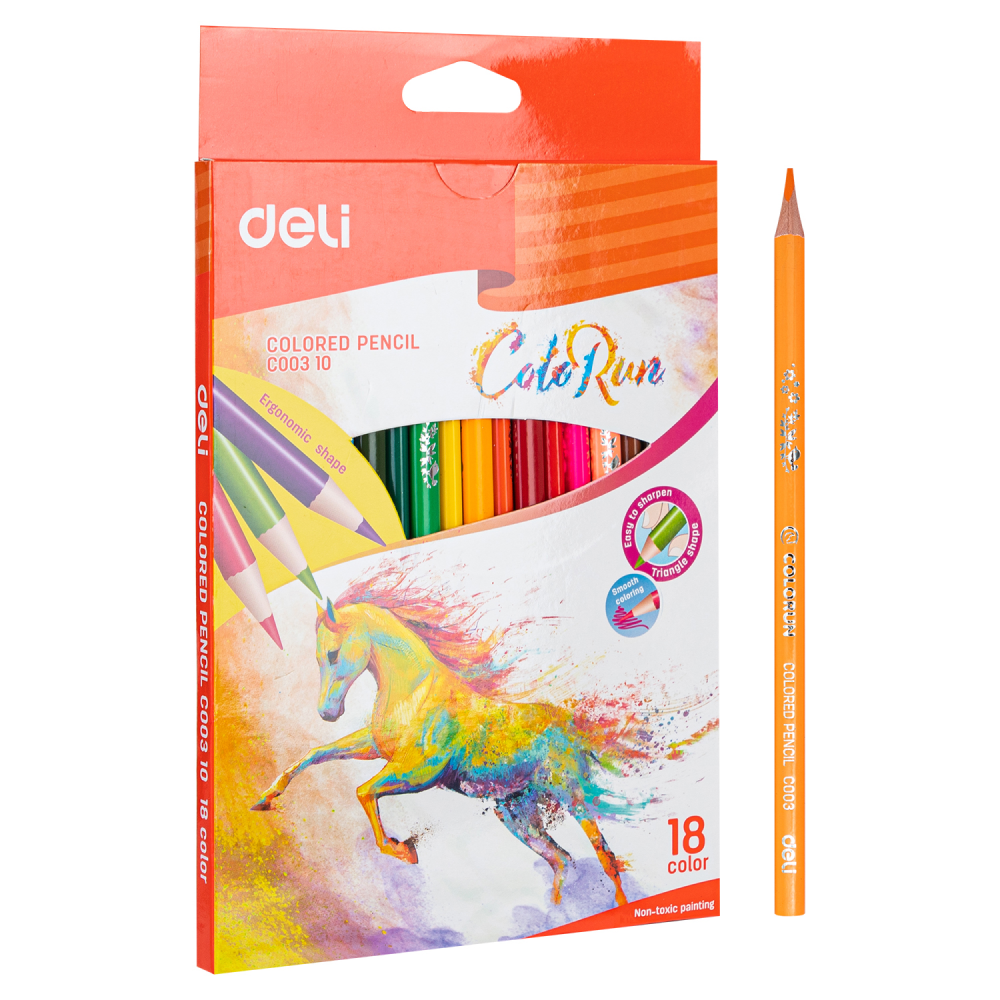 Цветные карандаши "ColoRun", 18 цветов