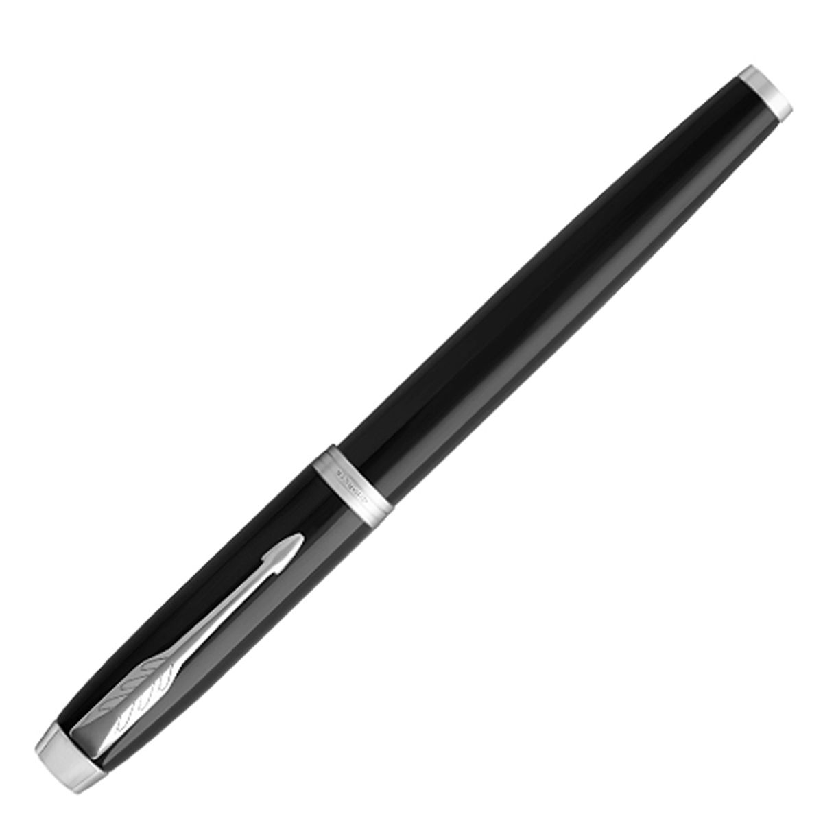 Ручка перьевая "Parker IM Black Lacquer CT", F, черный, серебристый, патрон синий