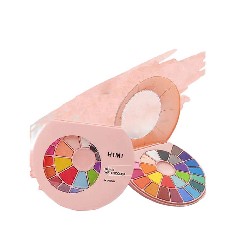 Набор красок акварельных "Himi Miya", 24 цветов, кюветы, розовый футляр