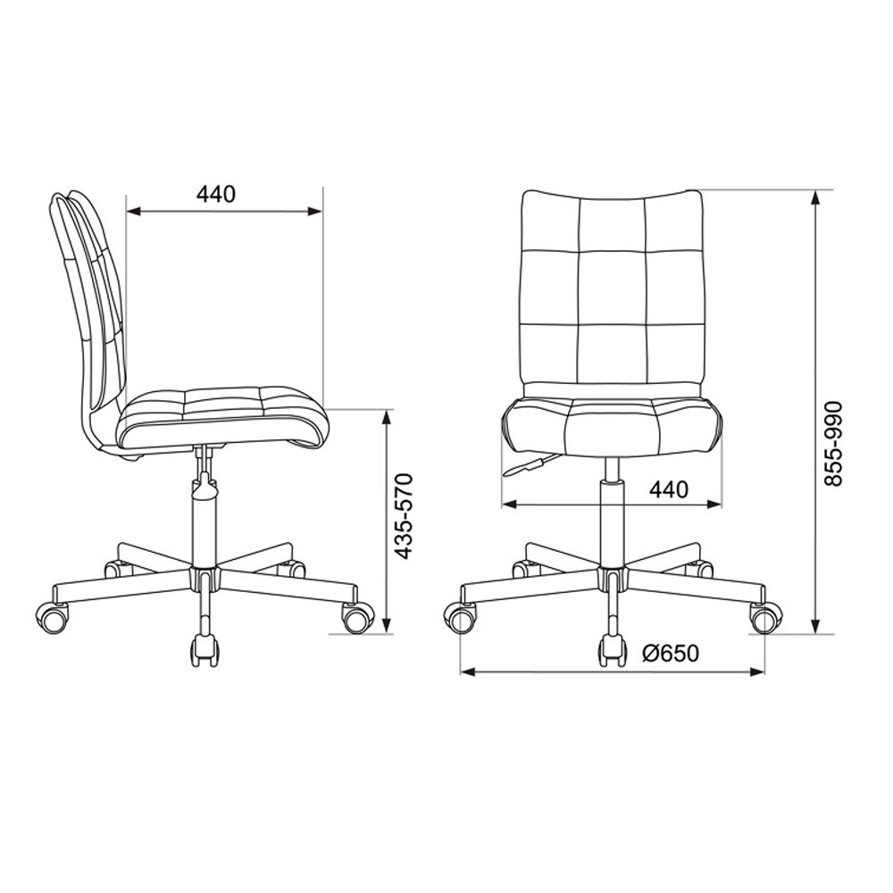 Кресло для персонала "Бюрократ CH-330M", экокожа, металл, серо-голубой - 5