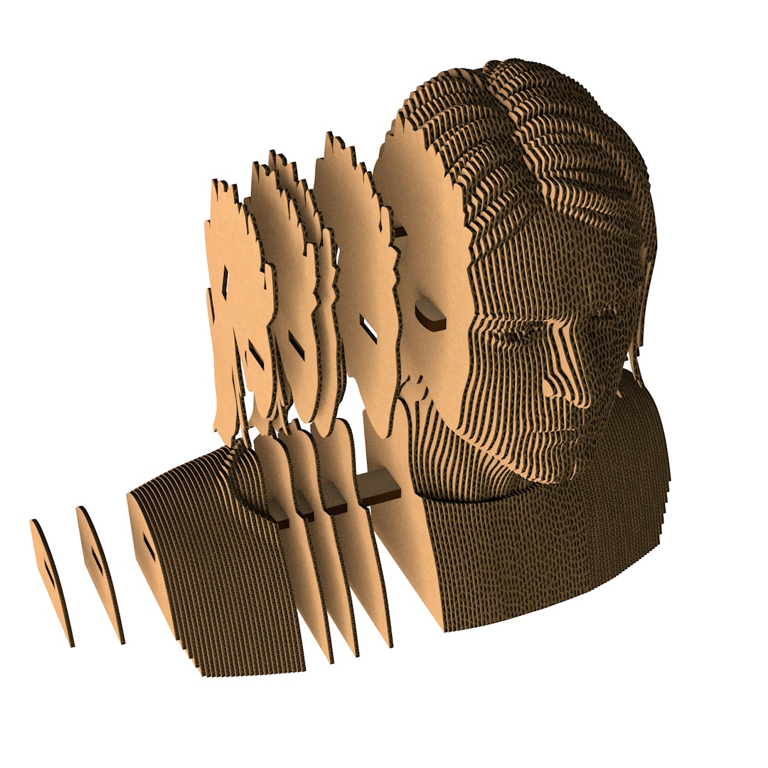 Пазл картонный 3D "Бюст Курт Кобейн" - 4