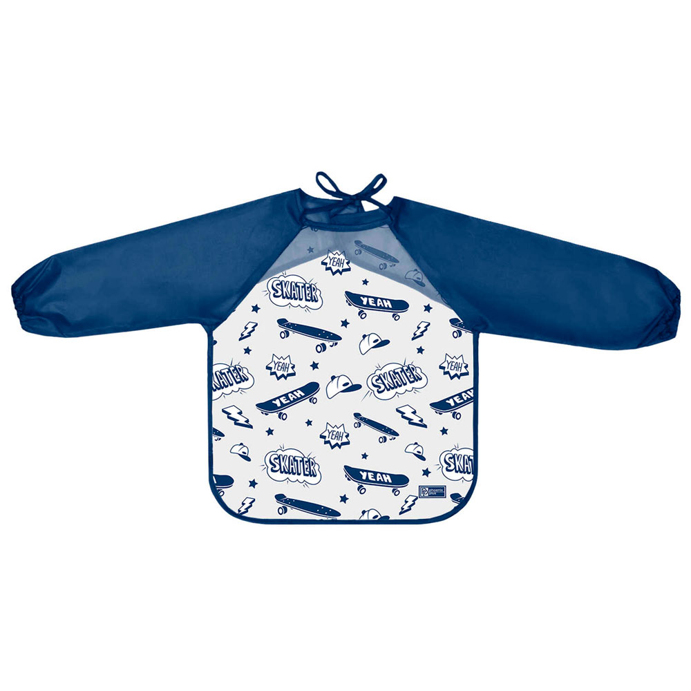 Фартук для труда "Скейт паттерн" с нарукавниками, синий