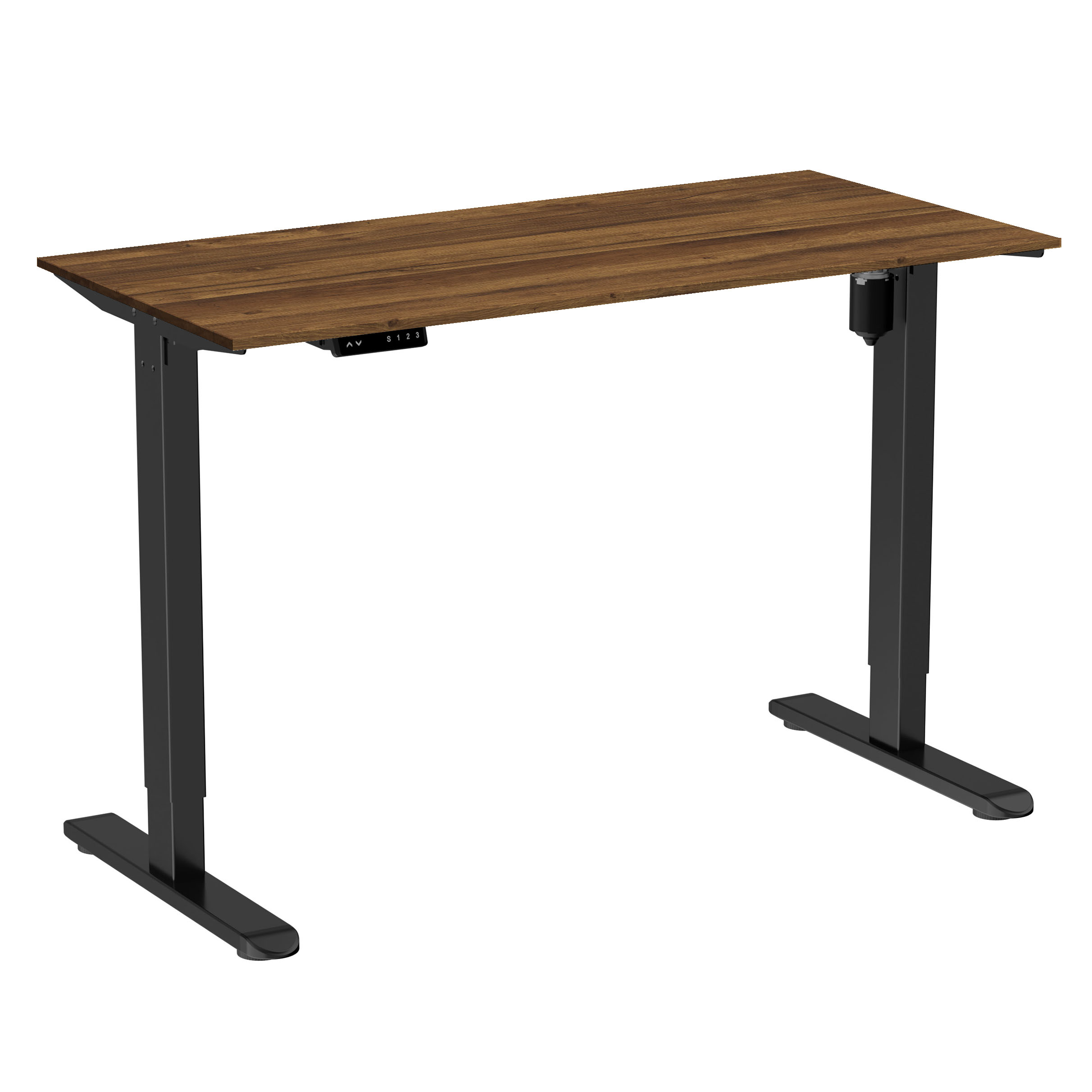 Стол с электроприводом WellDesk Light 1300x675х18 черный/дуб хантон темный (9116309+9178197)