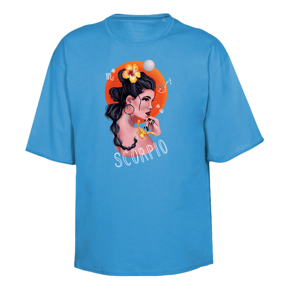 Футболка унисекс "Скорпион", лазурный, XS-S