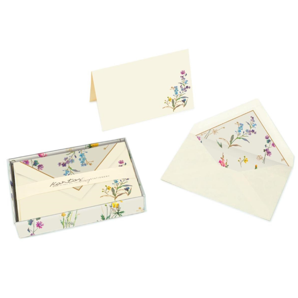 Набор бумаги почтовой Kartos "Scatola Cartoncini e Buste Wild Flowers" 