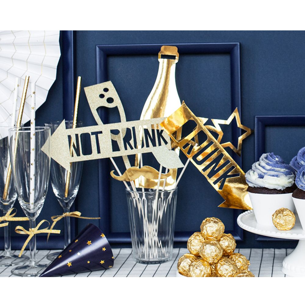 Набор для фотосессии "Давайте праздновать", 8 шт, золотистый - 2