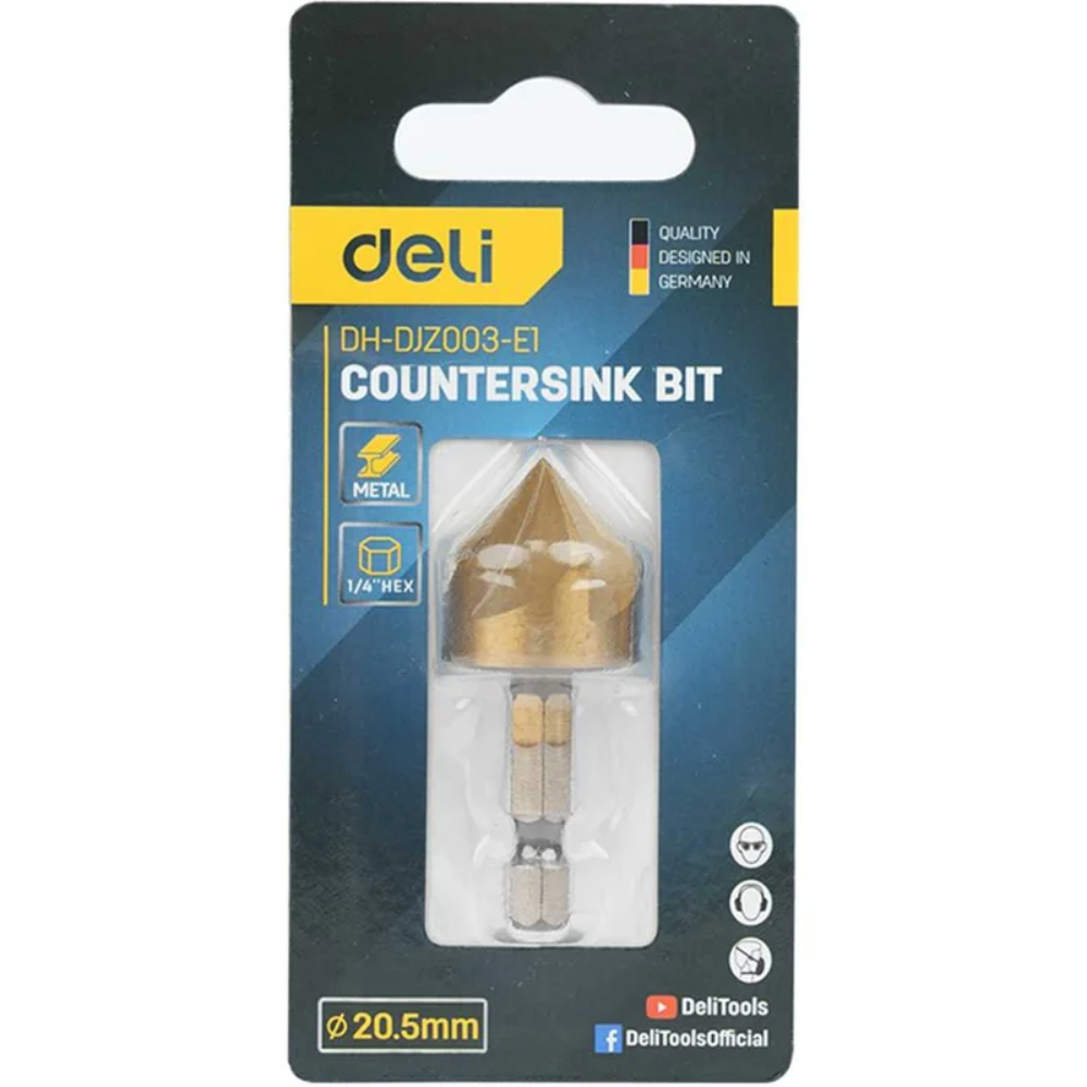Зенкер по металлу Deli YS EDH-DJZ003-E1, 20.5 мм, HEX 1/4"