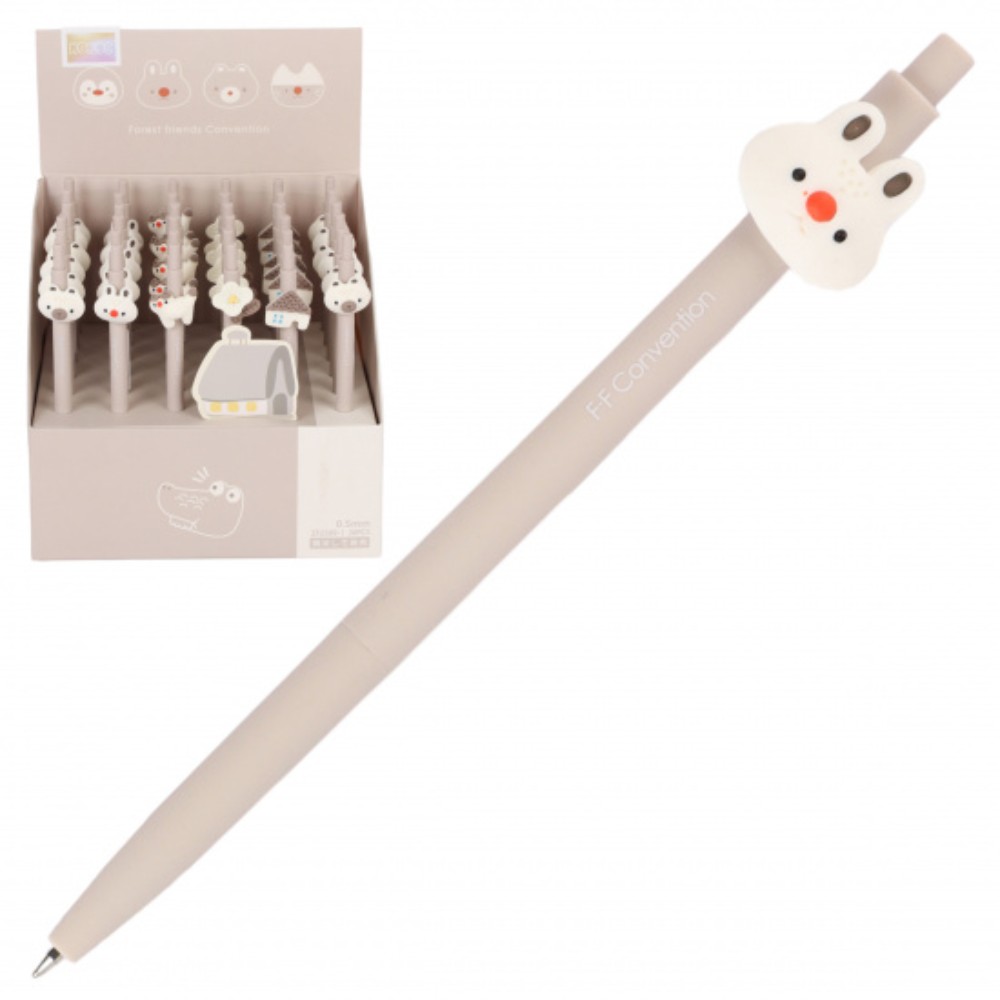 Ручка шариковая автоматическая "Лесные Друзья", 0.5 мм, ассорти, стерж. синий