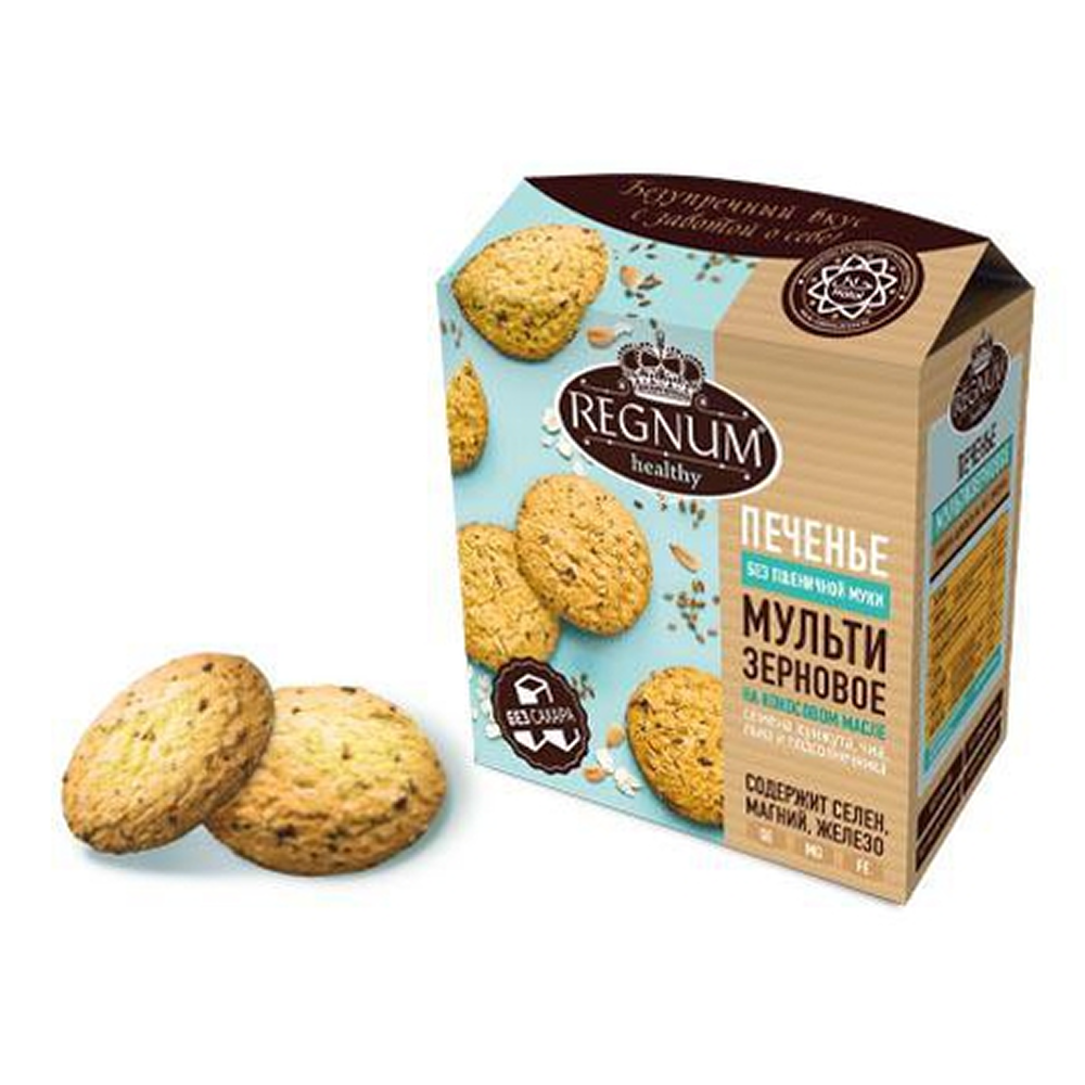 Печенье сдобное "Regnum", мультизерновое, 150 гр.