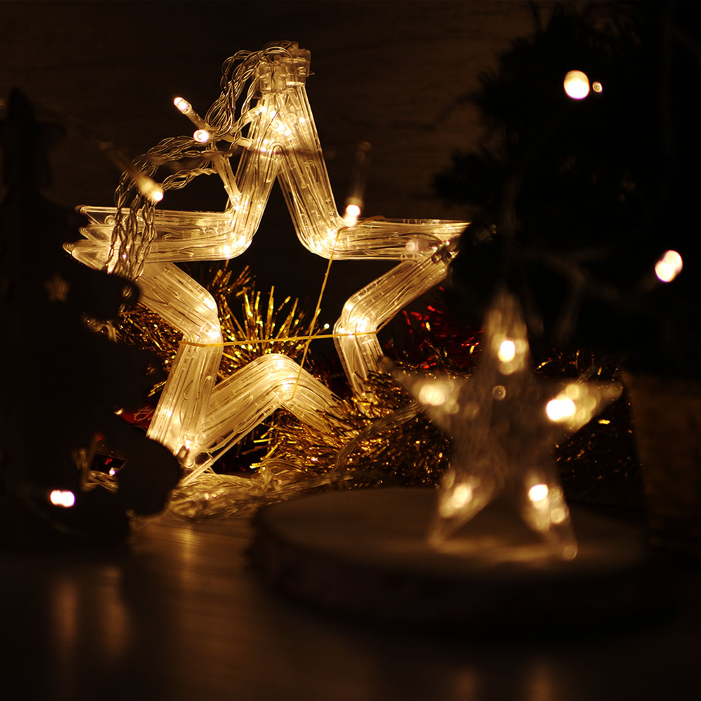 Гирлянда электрическая LED "Бахрома. Звезда", тепло-белый