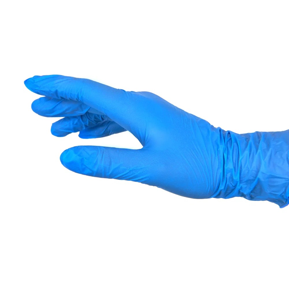 Перчатки нитриловые неопудренные Zaubex, одноразовые, р-р L, 200 шт/уп, голубой - 3