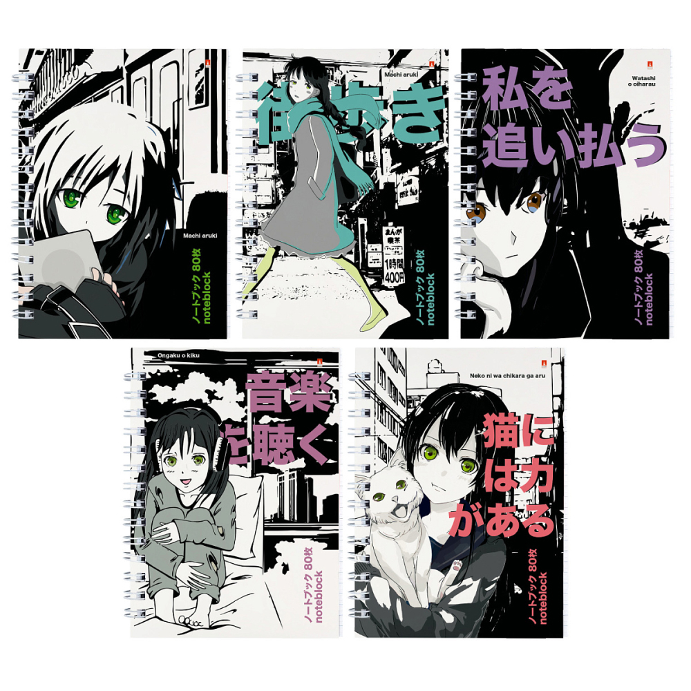Блокнот "Manga Anime. City", A6, 40 листов, в клетку, ассорти