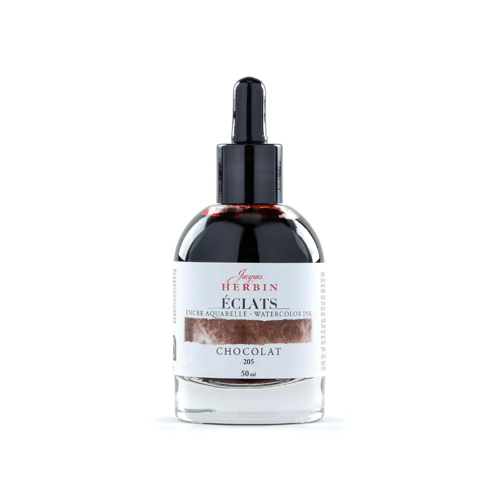 Чернила акварельные "Herbin. Eclats", шоколад, 50 мл