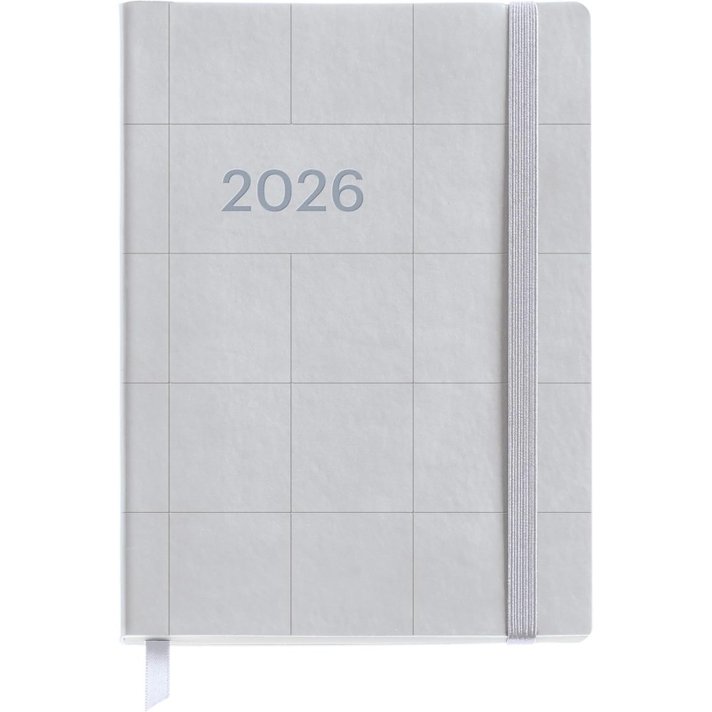Ежедневник датированный "Basic Squares. Silver" 2026, A6, линейка, серый