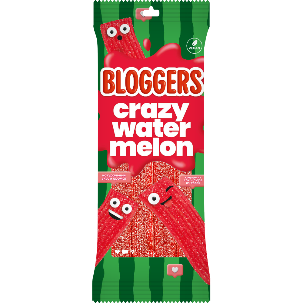 Мармелад "Bloggers. Крейзи вотермелон", 75 гр, со вкусом арбуза в кисло-сладкой обсыпке
