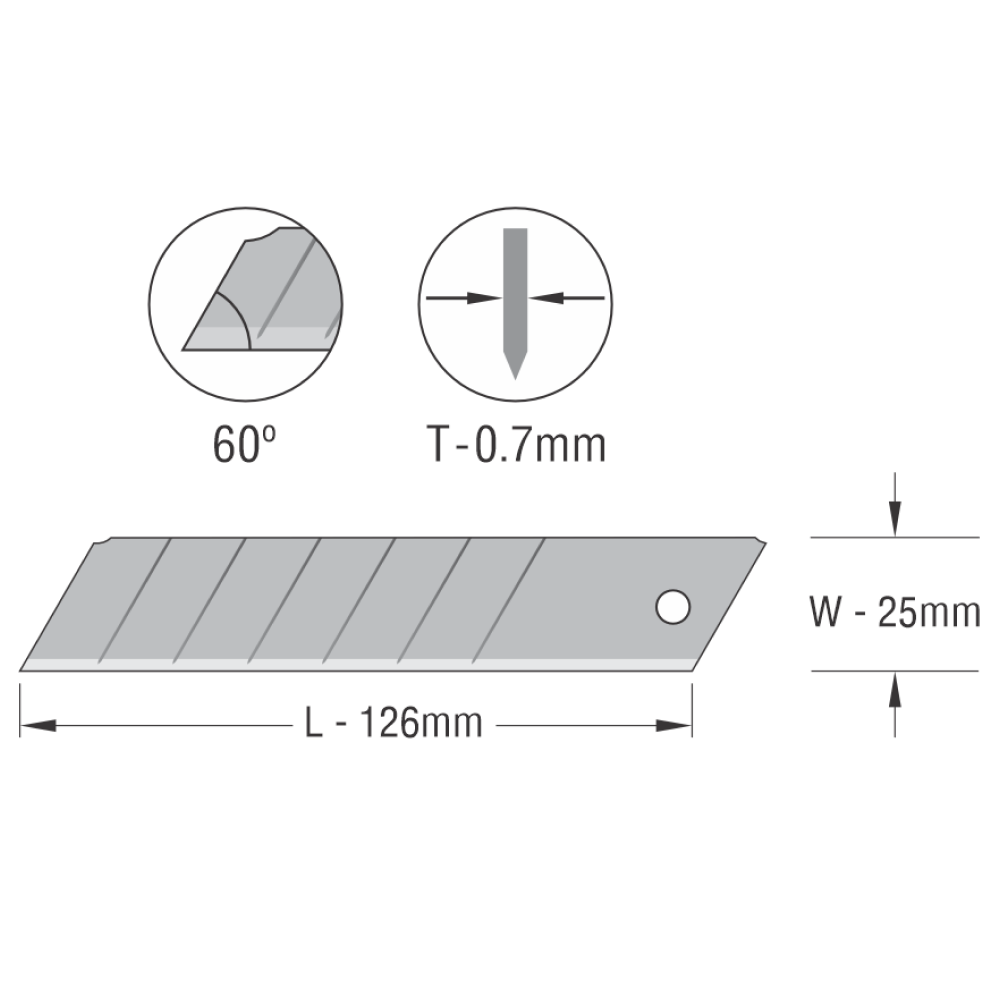 Лезвие для большого ножа Miles "B254-10", 25 мм, 10 шт.