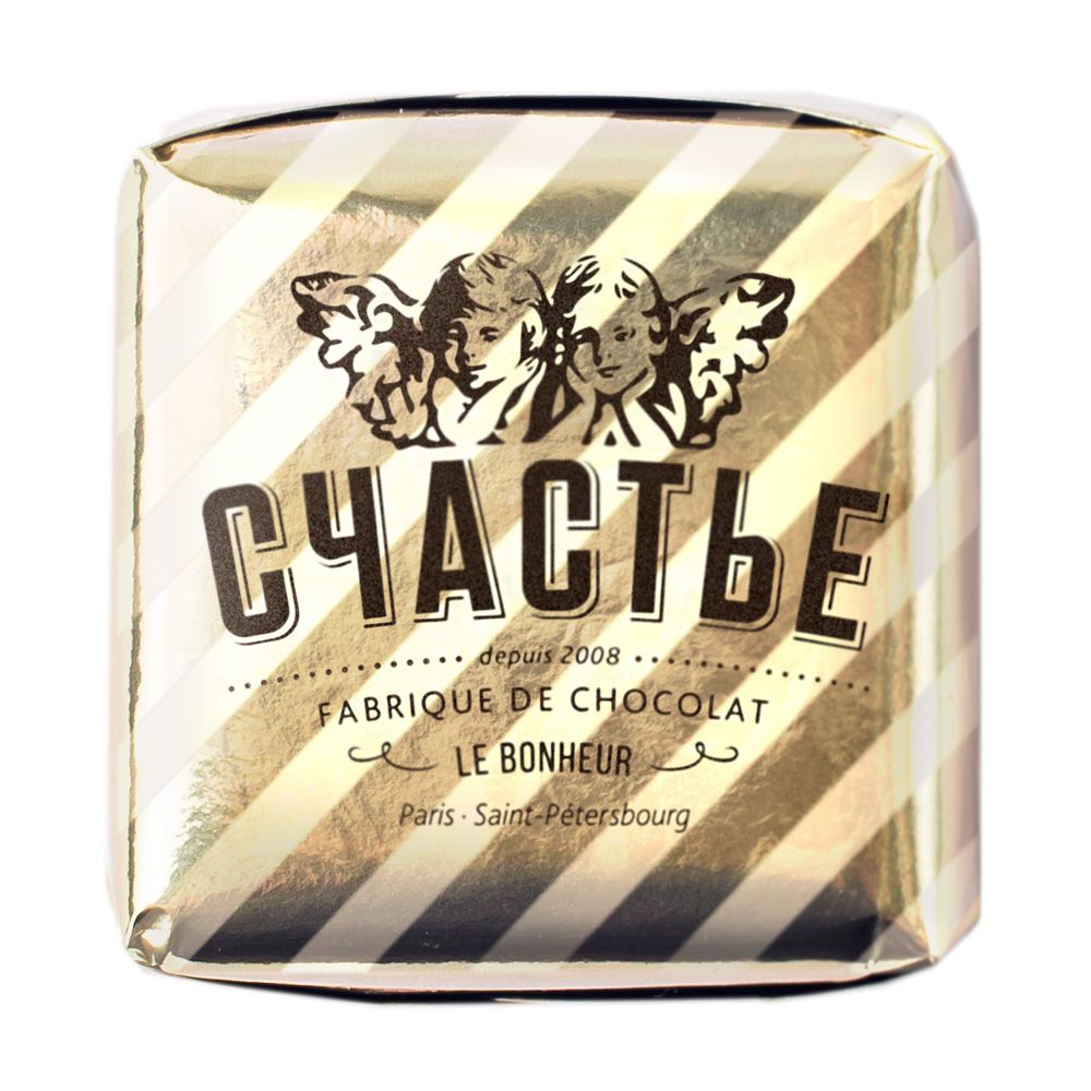 Конфеты "Счастье" пралине в горьком шоколаде с мадагаскарской ванилью и фундуком, 50 г